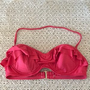 Pink ruffled bikini top